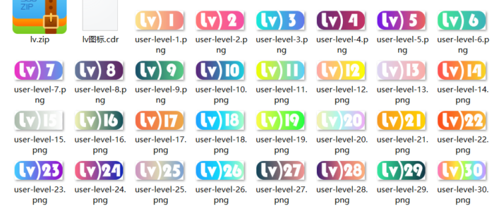 分享8套等级素材图标，8种不同风格主题，有动态等级图标、也有静态…-代码猫-优质代码分享学习平台